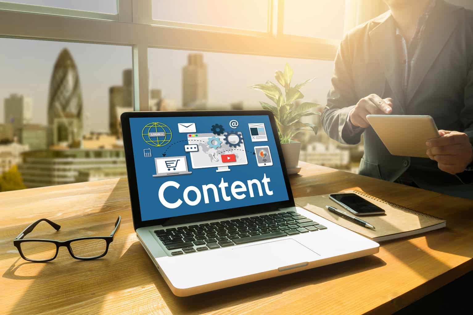 Content Marketing, Online Concept , Content Data Blogging Media